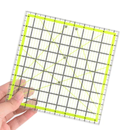 Miniatura 3 de UOOU Regla de acolchado (9.5 x 9.5 pulgadas), reglas de acolchado cuadradas, reglas de corte de tela, reglas de acolchado acrílico
