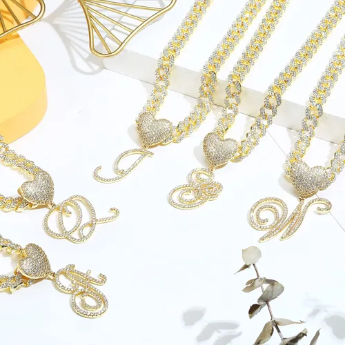 Miniatura 4 de Krfy Collares con inicial para mujer, chapado en oro de 14 quilates, delicado collar con nombre de oro, collar con colgante de etiqueta inicial