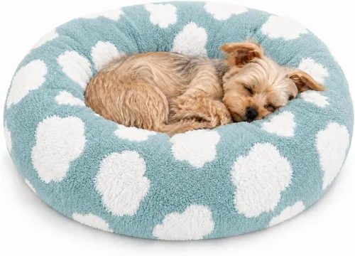 Miniatura 9 de Whiskers & Friends Camas para gatos de interior, cama mullida y calmante para gatos con forma de dona, cama para perros pequeños lavable, camas Gris