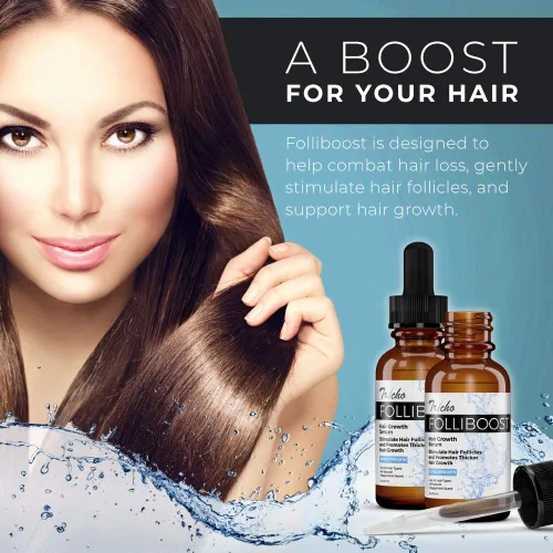 Miniatura 5 de Tricho Labs Folliboost - Suero para el crecimiento del cabello, fórmula de base natural con biotina y aceite de menta, cuidado del cabello para un