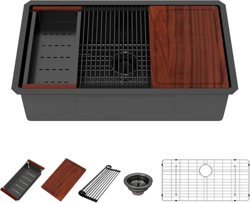 Miniatura 42 de Fregadero de Montaje Bajo de 13 Pulgadas - Beslend 13”x15”x9” Fregadero de Cocina de Acero Inoxidable de Montaje Bajo Calibre 16 Fregadero de Cocina