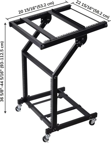 Miniatura 6 de AW, soporte ajustable con ruedas para mezcladora de DJ, equipo de música de estudio, para fiestas, 9U