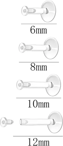 Miniatura 2 de NEWITIN 100 aretes de nariz transparentes de 0.71 onzas para cirugía, en forma de L, retenedores de piercing transparentes, joyería de piercing