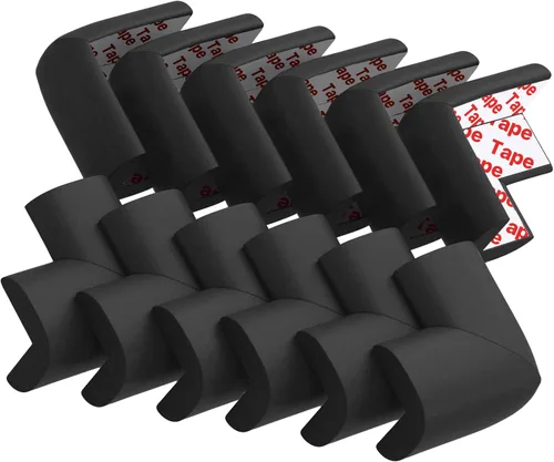 Miniatura 8 de Paquete de 12 protectores de esquina para esquinas y bordes a prueba de bebés, protectores de espuma de goma precintados de seguridad suave para Gris