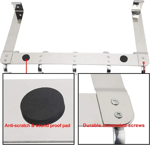 Miniatura 5 de SKOLOO Gancho para colgar sobre la puerta, ganchos para colgar ropa, toallas, abrigos, sombreros, gancho para toallas sobre la puerta, paquete de 2