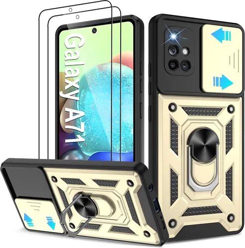 Miniatura 16 de ATUMP Funda para T-Mobile Revvl V Plus 5G con protector de pantalla HD con cubierta de cámara deslizante, soporte de anillo de rotación de 360° Negro
