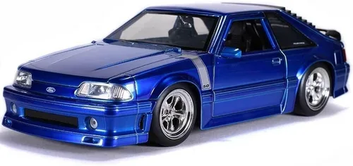 Jada Toys Bigtime Muscle 1:24 1989 Ford Mustang GT Die-cast Car Azul, Juguetes para niños y adultos