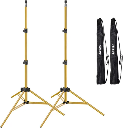 EMART Soporte de luz de 7 pies para fotografía, soporte de trípode portátil para fotos y video, paquete de 2 soportes de iluminación con funda de
