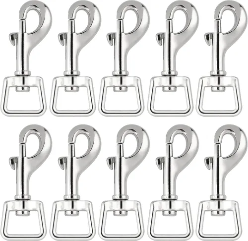 Miniatura 8 de 20 ganchos a presión para pernos para clips de correa de perro, gancho giratorio de metal resistente para correa de perro, dureza de mascotas