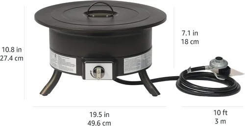 Miniatura 15 de Amazon Basics Fogata de propano portátil, redonda de 19 pulgadas, gas para patio, 55,000 BTU, correa de transporte