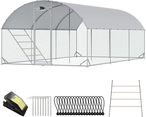 Miniatura 21 de Gallinero grande de metal para gallinero, corral para 40 pollos, jaula de aves de corral con cubierta impermeable para conejos, pato, corren