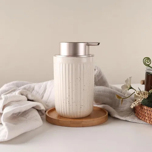 Miniatura 7 de BosilunLife Dispensador de Jabón de Manos de Espuma - Dispensador de Jabón de Espuma de Cerámica para Baño de 12 oz Dispensador de Jabón Líquido
