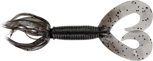 Miniatura 12 de Yamamoto - Hula Grub - Anzuelo de doble cola. CALABAZA VERDE CON ESCOPA NEGRA GRANDE (10 PACK)