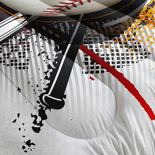 Miniatura 3 de AILONEN Juego de edredón de béisbol tamaño individual, juego de ropa de cama para niños, cama deportiva para niños en una bolsa, 1 juego de edredón