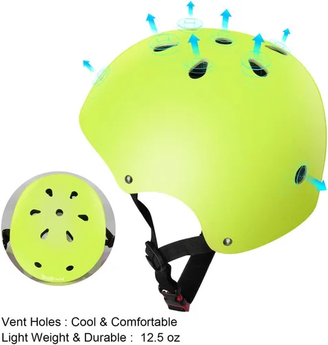 Miniatura 4 de Besttravel Casco para niños, casco ajustable para niños pequeños de 3 a 8 años de edad, para niños y niñas, seguridad multideportivo Verde
