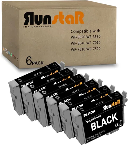 Miniatura 6 de Run Star 3 cartuchos negros remanufacturados para 127 T127 Cartucho de tinta de repuesto para Epson 127 T127 uso para Epson Workforce 60 530 625 545