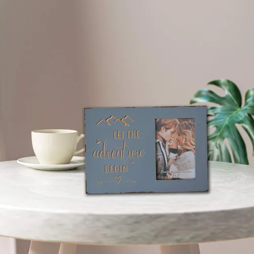 Miniatura 7 de Buecasa Regalos de compromiso de boda para parejas, mujeres, novias, novias, novios, marco de fotos grabado de 4 x 6 pulgadas, deja que la aventura