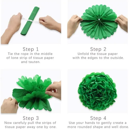 Miniatura 7 de Juego de 29 piezas de decoración de fiesta de hojas de palmera de flamenco tropical, abanicos de papel, pompones y linternas para Luau hawaiano
