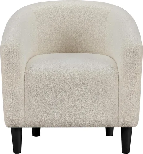 Miniatura 17 de Topeakmart Silla de barril, silla de acento de sherpa suave, silla auxiliar de club, estilo moderno, asiento profundo, sillón de barril para sala