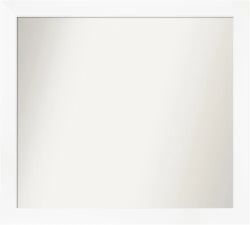 Miniatura 455 de Amanti Art Espejo de baño blanco para sobre el fregadero, 24 x 24 pulgadas, hecho a medida, espejo de tocador cuadrado blanco estrecho, marco