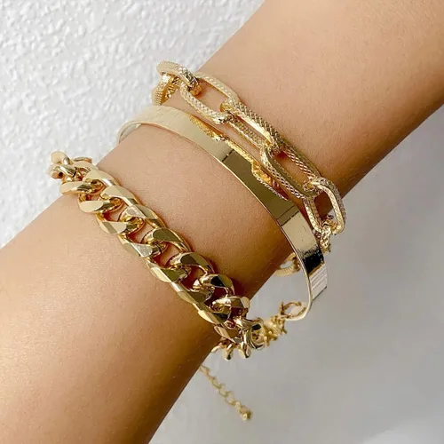 Miniatura 147 de Long tiantian Pulsera de oro gruesa para mujer, pulseras de oro delicadas, pulseras para mujer, pulseras apilables de eslabones de cadena