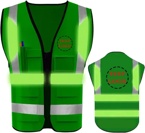 Miniatura 10 de Chaleco de Seguridad de Alta Visibilidad con Alta Reflectividad, Ropa de Trabajo de Seguridad Personalizada con Logotipo, Tiras Reflectantes