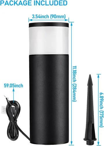 Miniatura 7 de LEONLITE Paquete de 8 luces LED de 5 W para trayectoria de bolardo de paisaje, luces de paisaje de bajo voltaje de 12 V-24 V, 3000 K blanco cálido