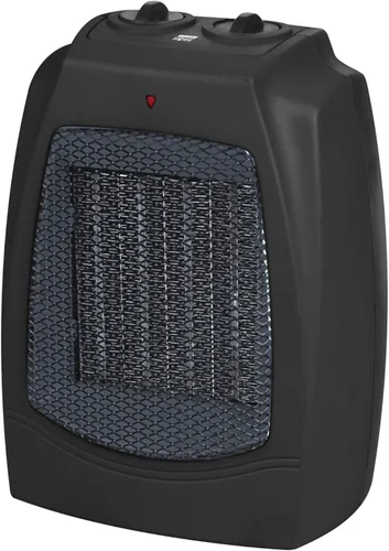 Dual Comfort - Calentador de espacio portátil 2 en 1 y ventilador con elemento calefactor de cerámica, termostato ajustable, protección contra