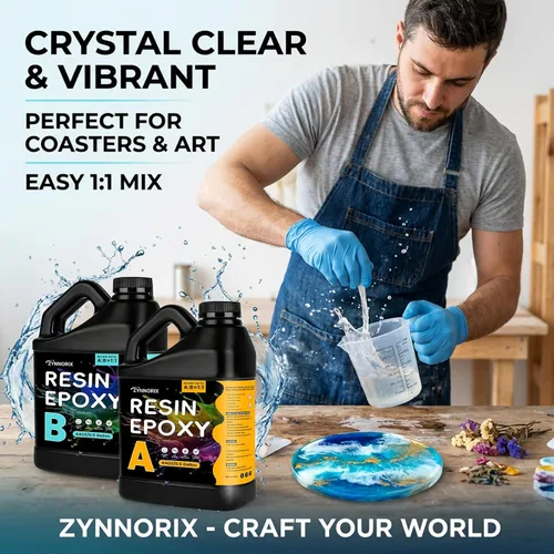 Miniatura 2 de Epoxy Resin Kit 1 Gallon,High Gloss, Food Safe & UV Resistant Best for DIY, Art, River Table, Wood, Flower, Mold Casting - for Beginners & Pros,1:1