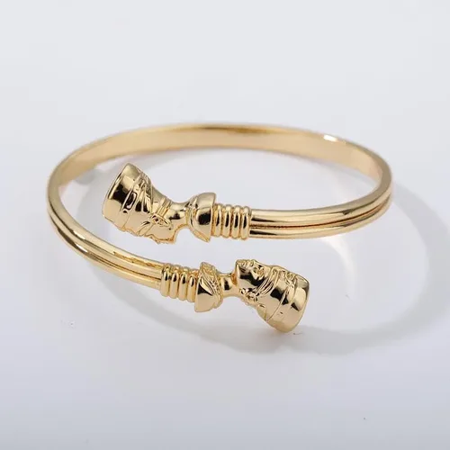 Miniatura 6 de EGO VINA Pulseras de nefertiti de la reina egipcia de la joyería africana para las mujeres, pulsera ajustable vintage de acero inoxidable, regalos