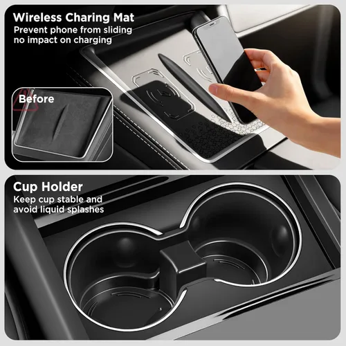 Miniatura 5 de Bandeja Organizadora de Consola Central para Tesla Model Y Accesorios Juniper 2025 2026/Para Tesla Model 3 Highland Accesorios 2024 2025 2026