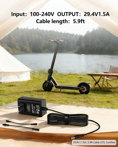 Miniatura 2 de VHBW 29.4V para cargador de scooter Hover-1, compatible con Hover-1 Dream, i-100, All-Star, Superfly, Ranger, Astro, Max, Nova, Chrome, Origin