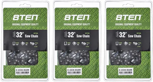 Miniatura 128 de 8TEN Cadena de motosierra semi cincel de 6 pulgadas .050 1/4 42 DL para Worx WG320 Black & Decker LLP120 (paquete de 3)