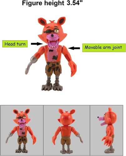 Miniatura 4 de NA Toysvill FNAF - Figuras de acción (juego de 6 piezas) Juego de figuras inspiradas en Five Nights at Freddy's Toys Figuras, adornos