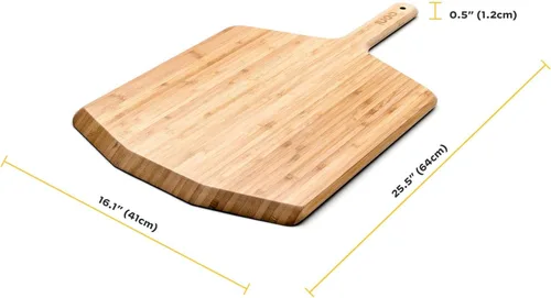 Miniatura 2 de Ooni Cáscara de pizza de bambú de 16 pulgadas, tabla de servir de madera de 16 pulgadas, espátula de pizza, accesorios para horno de pizza