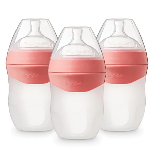 Miniatura 11 de Tiny Twinkle Biberón de silicona con agarre cómodo y pezón flexible suave, biberones suaves para recién nacidos y mayores (menta, 8 onzas)