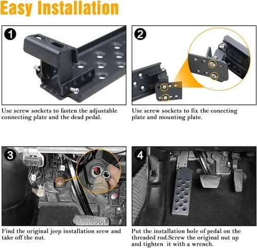 Miniatura 6 de JROAD Pedal muerto del lado del conductor, panel de apoyo de pie izquierdo compatible con Jeep Wrangler JL JLU 2018 2019 2020 2021 y Gladiator JT