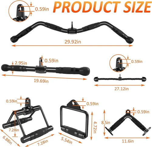 Miniatura 2 de LAT - Accesorios de barra de extracción, accesorios de máquina de cable para gimnasio en casa, equipo de tracción de cuerda de tríceps