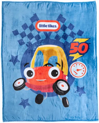Little Tikes Cozy Coupe - Manta para niños, súper suave y afelpada, 46 x 60 pulgadas, accesorio de ropa de cama con diseño de coche de carreras (con