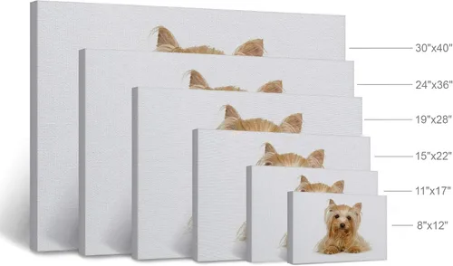 Miniatura 4 de Diseño de arte de la sonrisa Retrato de lindo Yorkie Yorkshire Terrier perro animal lienzo de pared impresión arte del dueño de mascotas amante