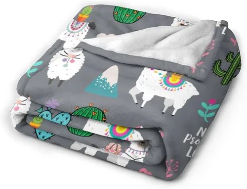 Miniatura 2 de Manta de franela suave y cálida con diseño de llama alpaca, manta de cama de franela de forro polar, regalo para niños, niñas, adultos o silla