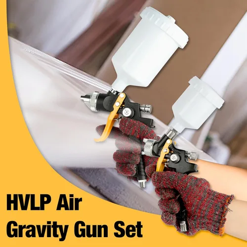 Miniatura 4 de FORNAX HVLP - Pistola de pintura por gravedad, kit de 2 unidades, boquilla de 0.06 pulgadas, boquilla de 0.031 in, pintura de alimentación por