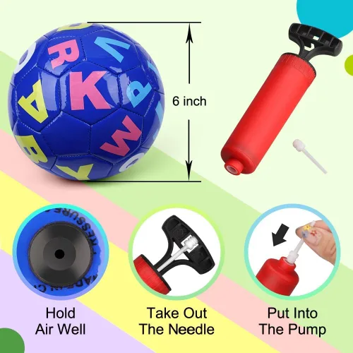 Miniatura 3 de Mini pelotas de fútbol para niños pequeños de 6 a 12 meses, 6 pulgadas, pelotas deportivas para interiores y exteriores, letras educativas, regalo