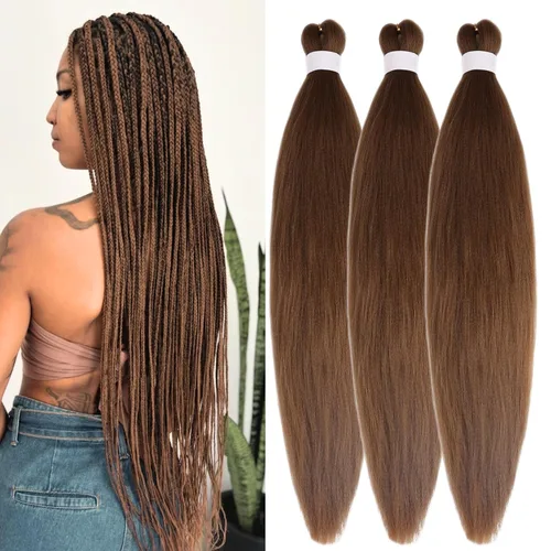Miniatura 42 de Pelo corto negro trenzado preestirado de 14 pulgadas para trenzas sin nudos, pelo sintético 1B trenzado para trenzas Bob Box