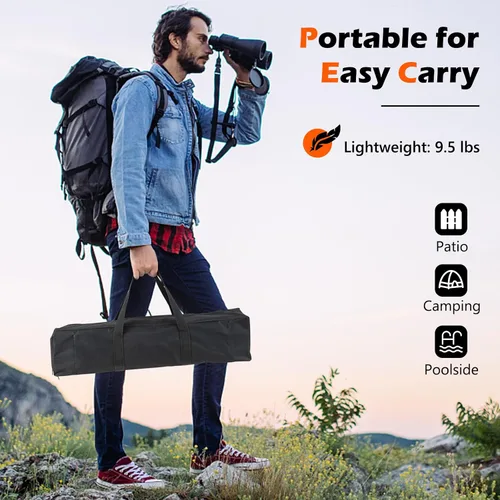 Miniatura 8 de HAPPYGRILL Fogata plegable 3 en 1 con parrilla para exterior, plegable para quemar leña, fogata para barbacoa, hoguera, cocina al aire libre