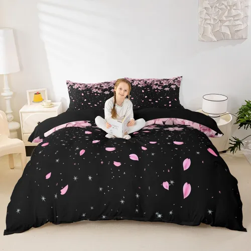 Miniatura 33 de Homewish Juego de ropa de cama de elefante, tamaño Queen, funda de edredón a rayas azules para niños y niñas, juego de funda de edredón de animales