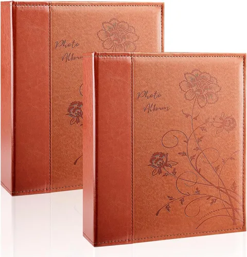 Miniatura 7 de Álbum de fotos de 8x10 con páginas transparentes y bolsillos, cubierta de piel, deslizable, para 50 fotos verticales de 8x10, libro de fotos