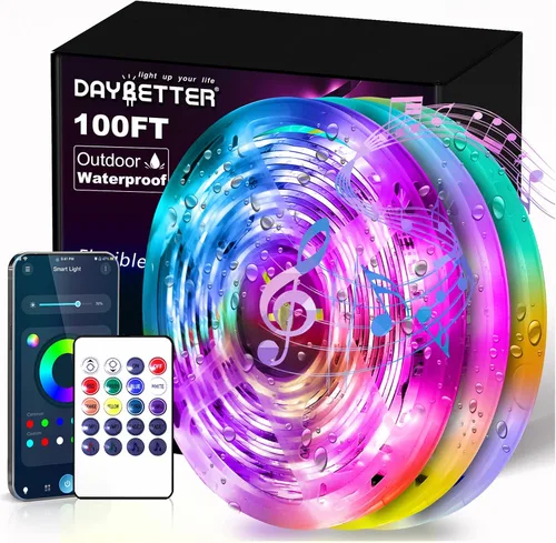 Miniatura 12 de DAYBETTER Tira de luces LED de 16.4 pies que cambian de color impermeable con control remoto