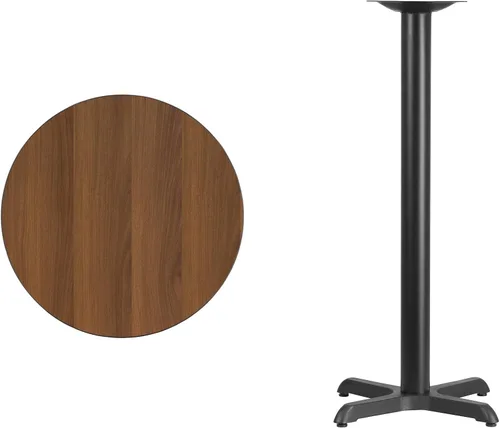 Miniatura 5 de Flash Furniture Stiles - Mesa redonda laminada negra de 24 pulgadas con base de mesa de altura de barra de 22 x 22 pulgadas Negro