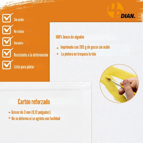 Miniatura 2 de Paquete de 40 tableros de lienzo para pintar, paquete de 8 x 10 pulgadas, paneles de lienzo para pintura al óleo y acrílica